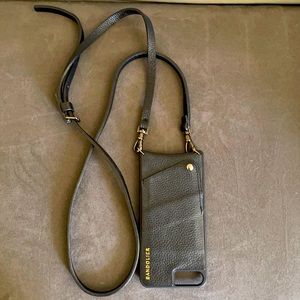 Bandolier Sarah Black Leather iPhone case + strap